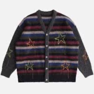 Aelfric Eden Star Stitched Striped Cardigan